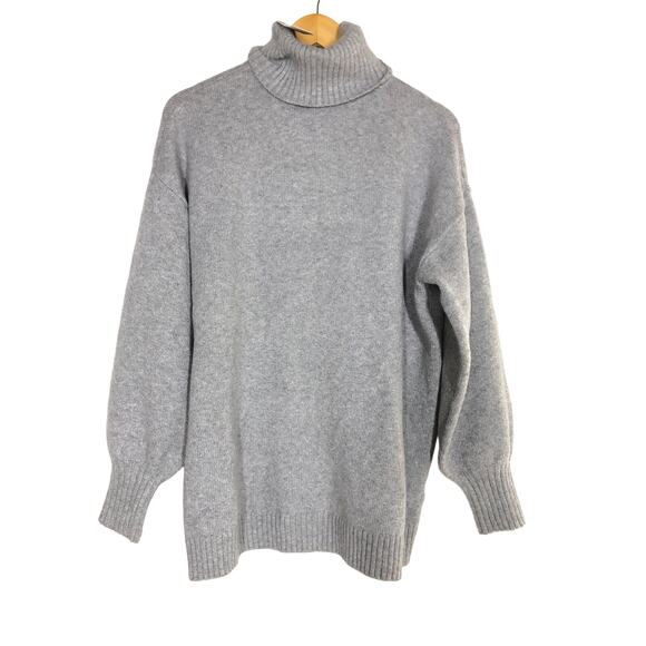bp Turtleneck Sweater Knit Oversized Pullover Grey Heather NWT M - Picture 3 of 11